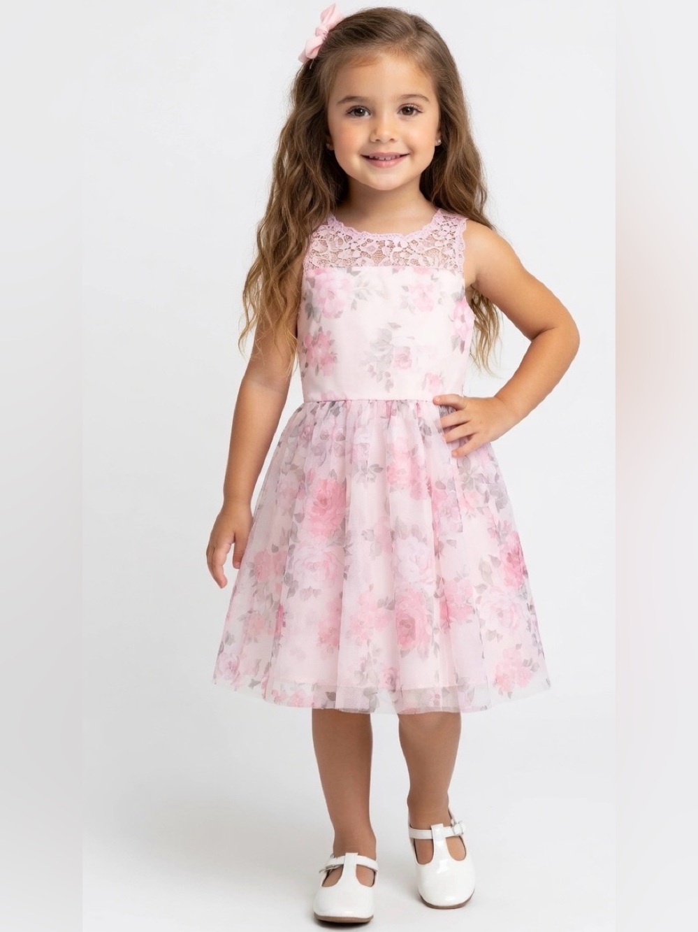 🌸 Zenzi Pink Floral Spring Dress | Size 4/5T | Perfect for Easter & Parties